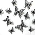 Halloween Wall Sticker Butterfly Decals with Skull Design - 24PCS Black Bats Variation