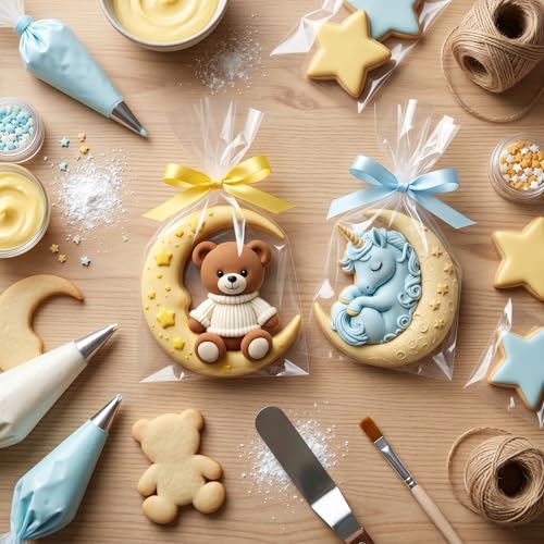 Unicorns & Bear Moon Silicone Mold Set for Cake Decorating - Style H