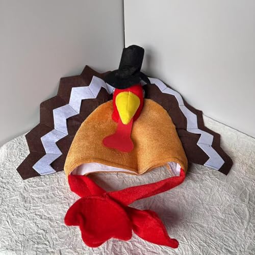 Adult Thanksgiving Turkey Hat Plush Cosplay Party Costume Accessory