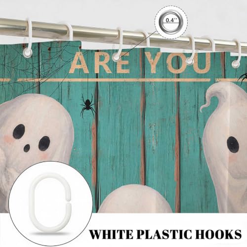 Funny Halloween Ghost Shower Curtain - 72 x 72 Inches, Green Variation 4