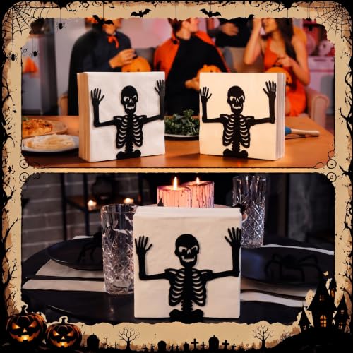 Halloween Skeleton Metal Napkin Holder Gothic Table Decor - Variation of Skeleton