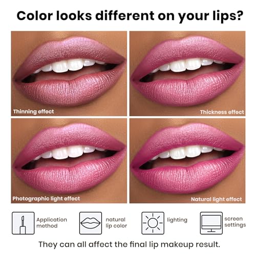 Long Lasting Waterproof Metallic Lipstick - Dark Mirage - Bold & Opaque