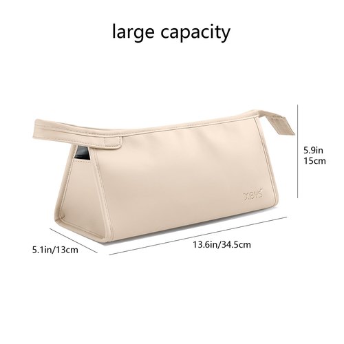 Veki PU Leather Travel Case for Dyson Airwrap Styler, Portable Travel Storage Bag for Shark Flexstyle Air Styling & Drying System, Waterproof Carrying Case Organizer Airwrap Styler (Triangles, Beige)