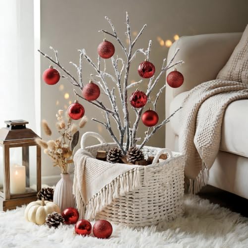 HipTree 30-Pack Red Christmas Halloween Tree Ornaments - 2.36 Inch