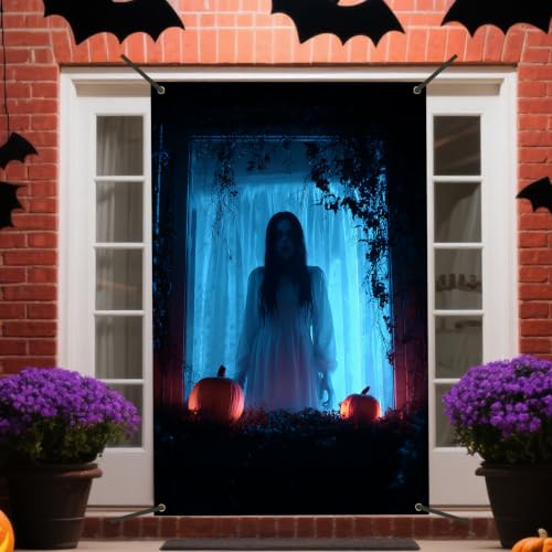 Ghost Window Cover - Halloween Decor, 31x47 Inches, Polyester, Variation CC01666