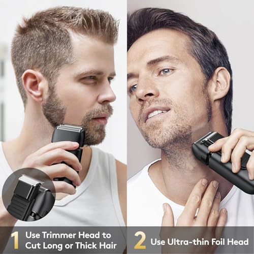 Brightup Men's Electric Foil Shaver - Black, Close & Comfortable Shaving