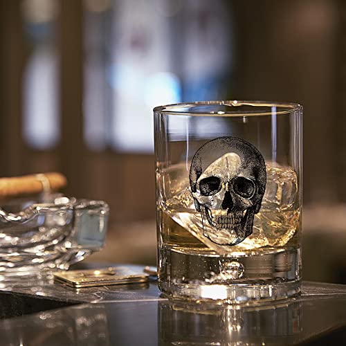 Skeleton Skull Whiskey Glass - Transparent, Halloween & Gift for Men