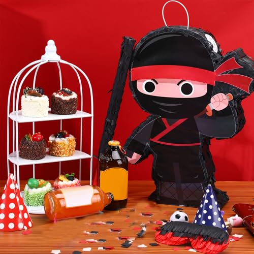 Halloween Ninja Piñata with Bat & Blindfold Mini Party Toy