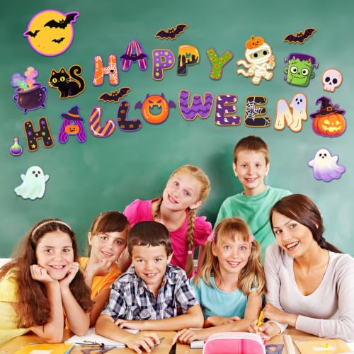 Halloween Bulletin Board Decorations Set - 62 Pcs Classroom Halloween Decor - Variation: Halloween