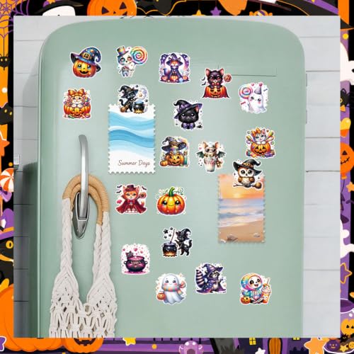 Halloween Fridge Magnets Set - Cute Ghost Pumpkins & Spooky Designs, 20 Pcs