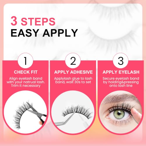 Wispy False Eyelash Strips Kit - 7 Pairs with Glue - Fairy Style Variation of THIS listing