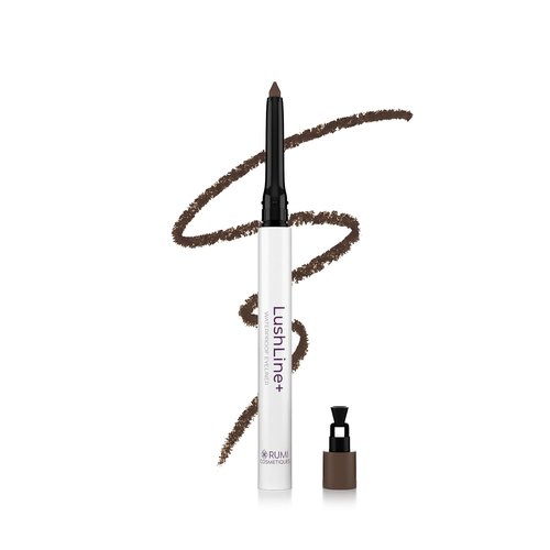 Rumi Cosmetiques LushLine+ Waterproof Eyeliner Pencil - Smudge Proof, Long-Lasting, Non-Toxic | Natural Brown for Sensitive Eyes