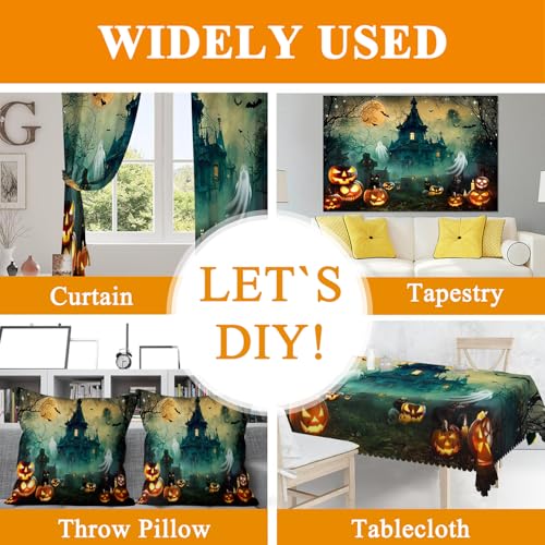 Halloween Party Banner 10x8ft Blue Polyester Spooky Backdrop Decorations for Photoshoot