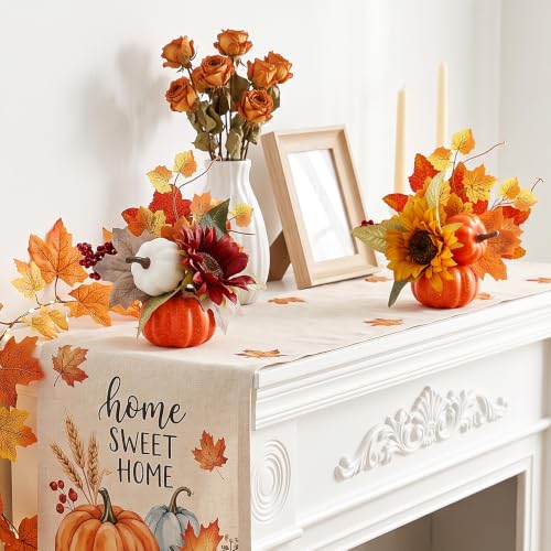 Orange Fall Centerpieces Set of 6 Pumpkin Decorations for Thanksgiving