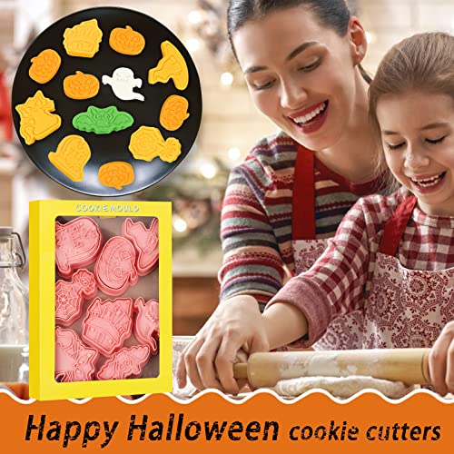 Halloween Cookie Cutters Set - 8 Pcs 3D Holiday Baking Decorations