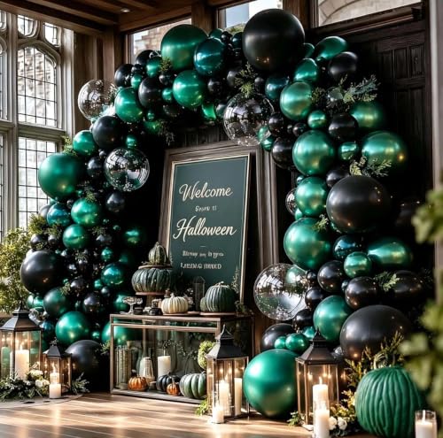 Black Green Balloon Garland Dark Emerald & Matte Black Balloons - Variation of THIS Listing: Bobo
