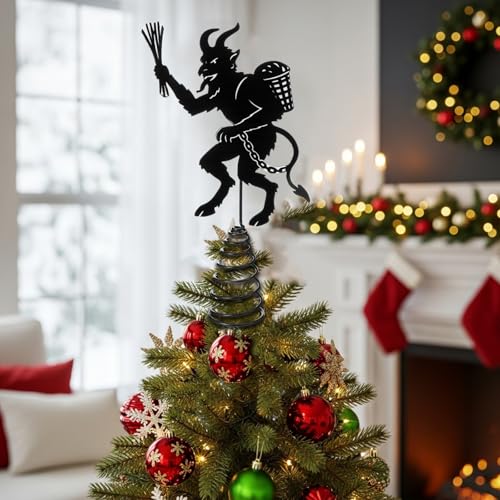 Gothic Krampus Christmas Tree Topper - 7.9 x 6 Inches Halloween Ornament