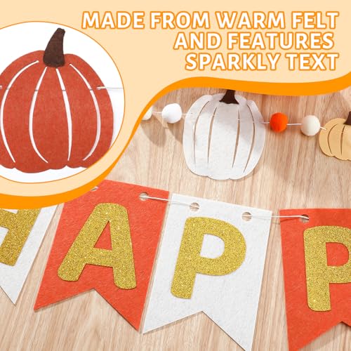 Fall Birthday Banner Set with Pumpkin Garland for Kids & Classroom Decor