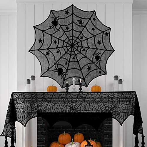 Halloween Lace Spiderweb Decor Kit - 3 Styles, Reusable Party Decorations