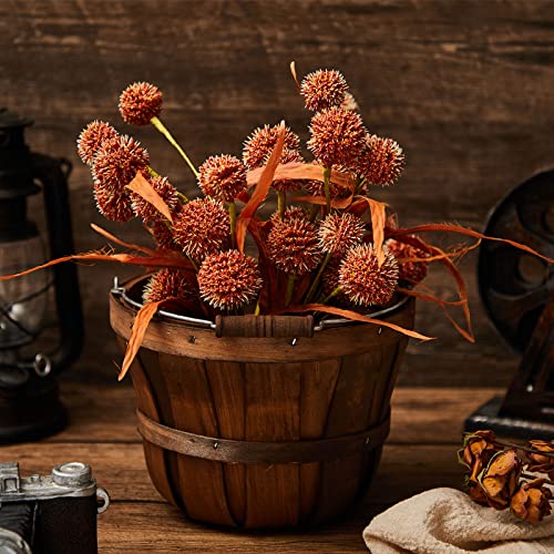 Dark Brown 4-Pack Autumn Harvest Wooden Bushel Baskets for Fruits & Decor