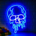 Skull Neon Sign LED Wall Decor - Blue Neon Lights for Party & Room