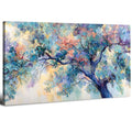 40 Inch Colorful Tree Flower Canvas Wall Art - Abstract Forest Landscape