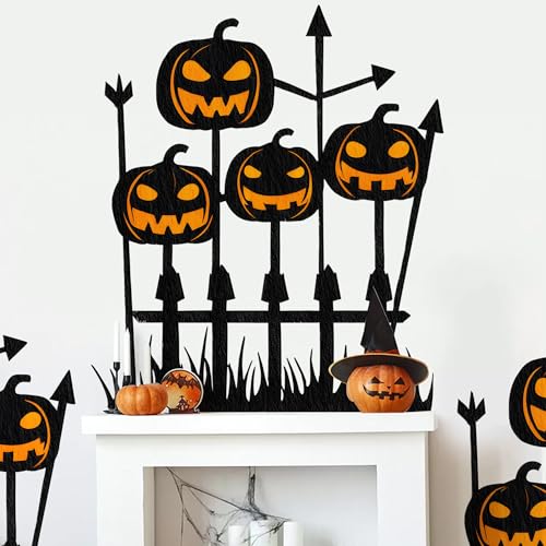 Pumpkin Jack-o-Lantern Halloween Wall Decal - Spooky Spooky Face Stickers