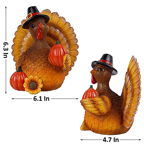 Thanksgiving Turkey Tabletop Decor - Autumn Fall Harvest Centerpiece