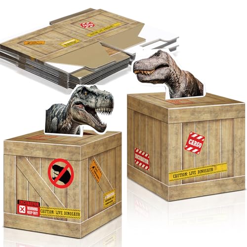 12 Pack Dinosaur Party Boxes - Dinosaur Theme Centerpieces for Birthday & Halloween