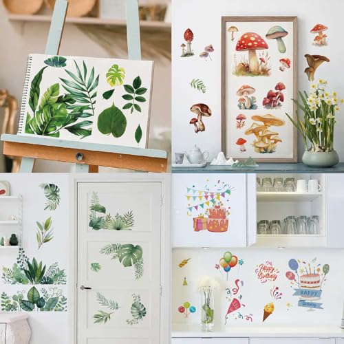 Leaf Window Stickers - Green Leaf Wall Decals for Home & Bedroom Decor - Variation: Leaf 2