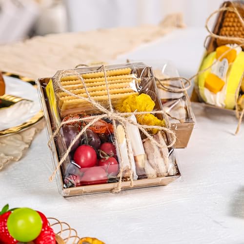 Brown Halloween Charcuterie Boxes 50 Pack - 5.3x4.9x2.5 in Individual Snack Containers