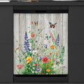 Wildflower Wood Dishwasher Magnet Cover A5 - Scratch-Resistant Trimmable Kitchen Appliance Decor