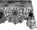 Spider Web Lace Overlay Tablecloth - Gothic Halloween Decor 54x72 Inches - Variation: Spider Web / 72" x 54"