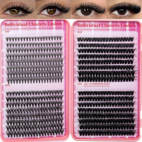 Wispy Lash Clusters Set 4 Styles 640pcs Natural Eyelash Extensions - 20D+40D+60D+80D Variation