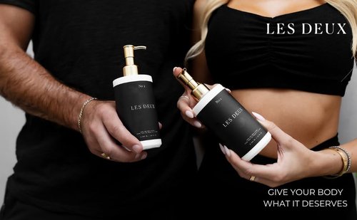 Les Deux Ultra Hydrating Body Lotion for Dry Skin - Moisturizing SKIN MOISTURIZER with Shea Butter, Jojoba Oil, Aloe - All Day Hydration, 10 Fl OZ, No 2 - (Amber, Saffron, Sandalwood)
