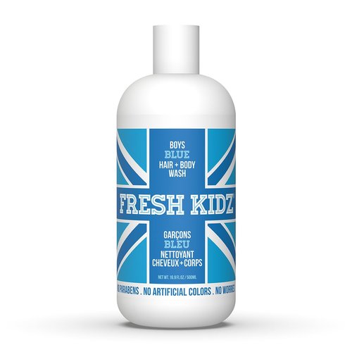 Fresh Kidz Hair & Body Wash - Gentle Cleanser for Kids & Teens | Boys Blue, 16.9 Fl. Oz.