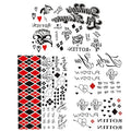 Women Kids Halloween Fake Tattoos - 3 Small Sheets Water-Resistant Temporary Body Stickers