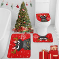 Britimes Christmas Reindeer Bath Rug Set of 3 Xmas 26 - Non-Slip Microfiber Bathroom Mats