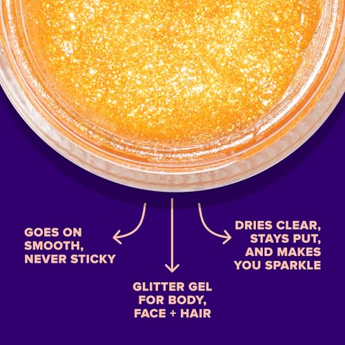 Unicorn Snot Holographic Body & Face Glitter Gel - Fire Variation, 1.7 oz