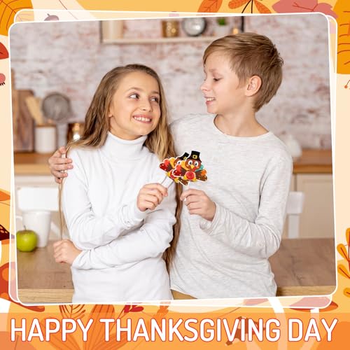 Thanksgiving Turkey Lollipop Paper Cards - Fall Candy Wrapping Decorations Set of 48