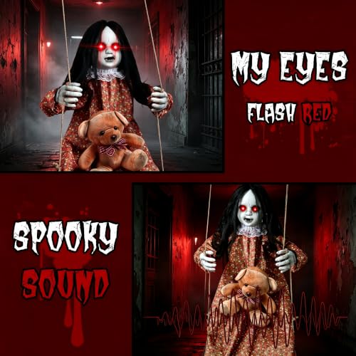 Outdoor Hanging Halloween Doll - Creepy 45-Inch Swinging Horror Decor