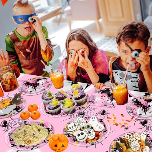 Pink Halloween Birthday Decorations Party Supplies for 24 Guests - Ghost & Pumpkin Theme