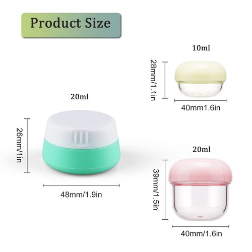 Cosywell Travel Jars for Creams 9PCS Travel Size Containers for Toiletries Cream Jars Refillable Leak-proof Travel Accessories with Lid for Lotion Cosmetic Makeup Body Cream (Plastic-6 & Silicone-3)