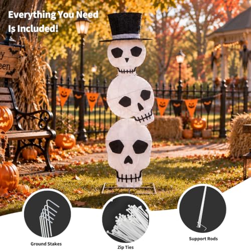 Large Outdoor Light Up Skeleton Halloween Decoration - 5FT with 60 Lights