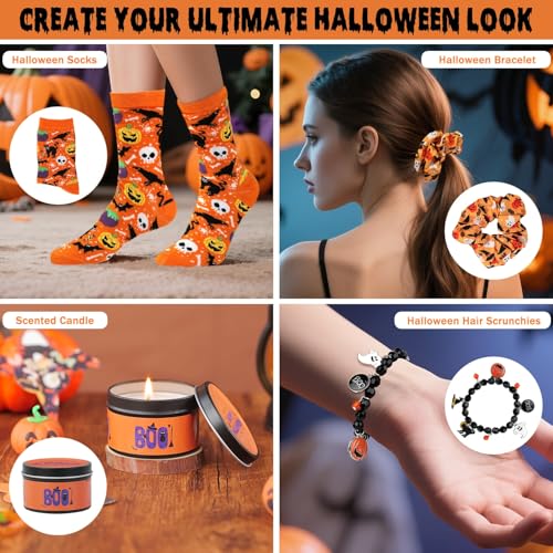Halloween Gift Basket with Spooky Decor and Accessories - Boo Box for Women & Teens