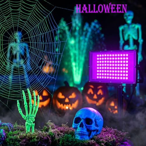 100W LED Black Light for Glow Party Halloween Waterproof Flood Light - 1 Pack