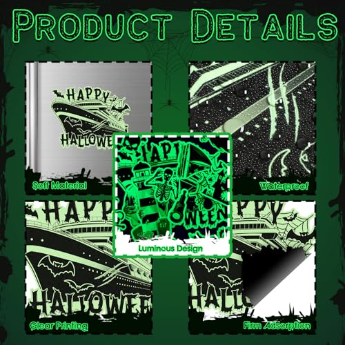 Halloween Cruise Door Magnets 16 Pcs Glow Decorations Scary & Bright Variations