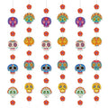 Halloween Day of The Dead Sugar Skull Garland - 6 Strings, 40 Inch
