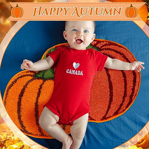 Thanksgiving Pumpkin Bathroom Rugs 2-Pack Non Slip Fall Decor - 26 x 20 Inches