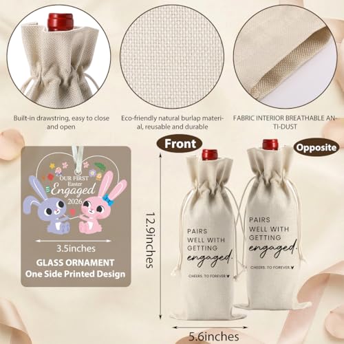 Easter Engaged Gift Set with Wine Bag and Acrylic Ornament - Easter1